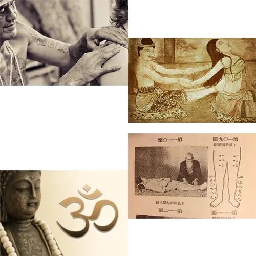 Photos anciennes de massage.